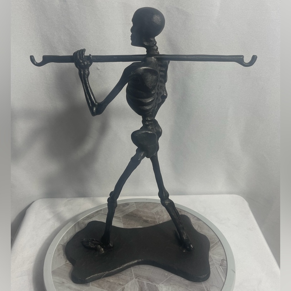 Pottery Barn Skeleton Serving Stand Halloween Gothic Table Decor Walking Dead